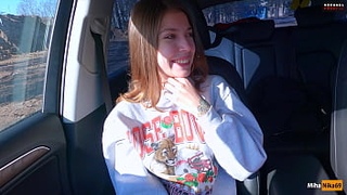 Real Russian Teenager Hitchhiker Girl Agreed to Make DeepThroat Blowjob Stranger for Cash and Swallowed Cum - MihaNika69 and Michael Frost